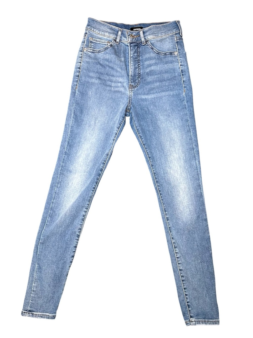 Express women’s jeans high rise SZ 0 / XS skinny hyper stretch denim #327